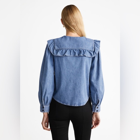 Like new, & Other Stories Statement Collar Denim Shirt - Picture 2 of 6